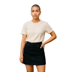 S.C.& CO. Women 5 Pocket Design Black Tummy Control Denim Skort Size M